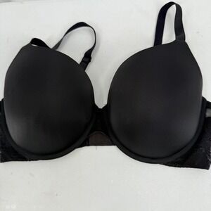 Victorias Secret Black T Shirt Push Up Full Coverage Bra 38DDD Underwired Pedded